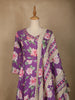 Purple Floral Designed Cotton Anarkali Salwar Suit