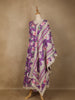 Purple Floral Designed Cotton Anarkali Salwar Suit