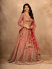 Pink Floral Embroidered Net Lehenga for Bridesmaids