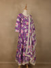 Purple Floral Designed Cotton Anarkali Salwar Suit