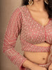 Pink Floral Embroidered Net Lehenga for Bridesmaids