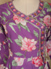 Purple Floral Designed Cotton Anarkali Salwar Suit