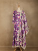 Purple Floral Designed Cotton Anarkali Salwar Suit