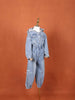 Denim Blue Jumpsuit with Hood for Girls - Diadem