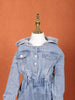 Denim Blue Jumpsuit with Hood for Girls - Diadem
