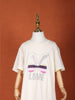 Ivory Cotton Blend T-Shirt for Girls Adorned with Stone work - Diadem