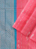 Pink Kanchipuram Bridal Silk Saree with Stripes and No Border - Diadem