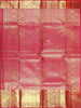 Dark Blue Pure Kanchipuram Bridal Silk Saree with Floral Motif on the body and Contrast Zari Border - Diadem