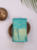 Aqua Green Pure Kanchipuram Bridal Silk Saree with Zari Floral Motif