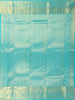 Aqua Green Pure Kanchipuram Bridal Silk Saree with Zari Floral Motif