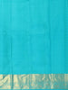 Aqua Green Pure Kanchipuram Bridal Silk Saree with Zari Floral Motif