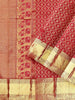 Red Pure Kanchipuram Bridal Silk Saree with Zari Brocade on the body and Dense Zari Border