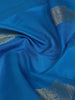 Navy Blue Pure Kanchipuram Bridal Silk Saree with Chariot Motifs on the Body with Zari Border - Diadem