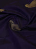 Dark Blue Pure Kanchipuram Bridal Silk Saree with Paisley Motif on the Body with Zari Border