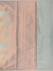 Peach Pastel Geometric Design Semi Tissue Saree