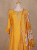 Mustard Yellow Embroidered Polka Dot Straight Cut Salwar Suit