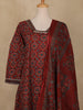 Dark Maroon Floral Printed Cotton Salwar Suit