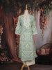 Sea Green Ikat Printed Cotton Salwar Suit