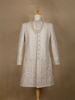 Cream Floral Embroidered Cotton Sherwani Suit - Diadem