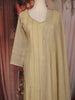 Beige Stripes Bead Design Tissue Organza Salwar Suit
