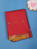 Red Checked Mysore Silk Saree With Mustard Zari Border And Butta Motifs