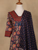 Navy Blue Floral Design Printed Cotton Salwar Suit - Diadem