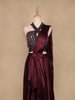 Dark Red Embroidery Satin Ready To Wear Saree with Designer Blouse - Diadem