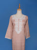 Peach Floral Designed Cotton Kurti - Diadem