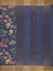 Navy Blue Floral Woven Tussar Silk Saree - Diadem