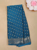 Teal Blue Butta Design Chiffon Saree