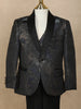 Navy Blue Coat Suit with Glitter Designs