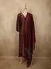 Deep Brick Maroon Floral Printed Design Cotton Salwar Suit with Dupatta