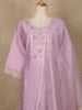 Lavender Floral Embroidered Silk Cotton Salwar Suit