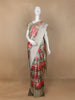 Grey Semi Tussar Silk Floral Designed Saree