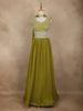 Green Floral Embroidered Crepe Bridesmaids Lehenga