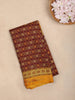 Brown Floral Print Georgette Saree - Diadem