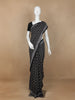 Black Floral Design Cotton Saree - Diadem