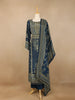 Navy Blue Floral Print Rayon Straight Cut Salwar Suit - Diadem