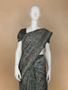 Black Floral Designed Semi Tussar Silk Saree