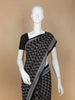 Black Floral Design Cotton Saree - Diadem