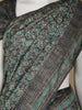 Black Floral Designed Semi Tussar Silk Saree