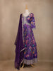Violet Floral Printed Crepe Gown