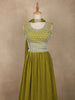 Green Floral Embroidered Crepe Bridesmaids Lehenga