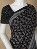 Black Floral Design Cotton Saree - Diadem