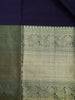 Dark Navy Blue Floral Woven Pure Kanchipuram Silk Saree - Diadem