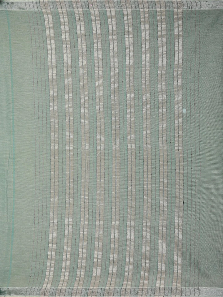 Aqua Green With Designed Border Cotton Saree - Diadem