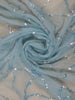 Ice Blue Floral Designed Organza Designer Saree - Diadem