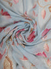 Pale Blue Floral Designed Georgette Fancy Saree