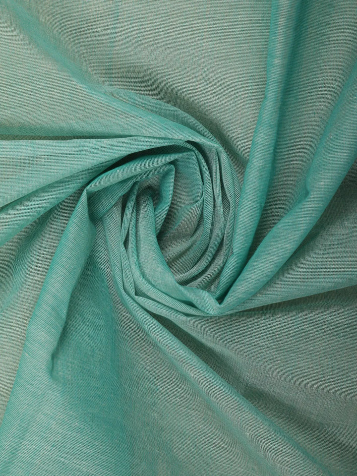 Aqua Green With Designed Border Cotton Saree - Diadem