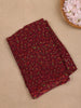 Maroon Floral Printed Georgette Saree With Matching Blouse